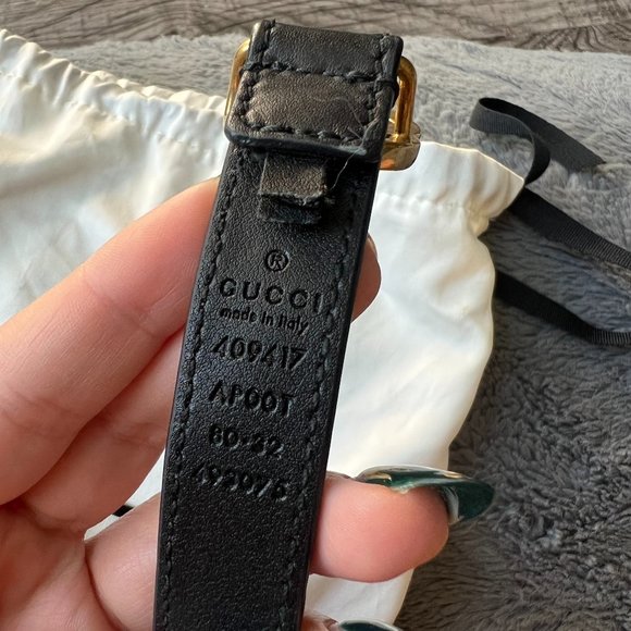 Original GUCCI - Leather belt with Double G buckle - Picture 3 of 4